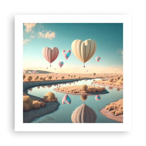 Plakát - Láska tě nechá vzlétnout - 50x50 cm