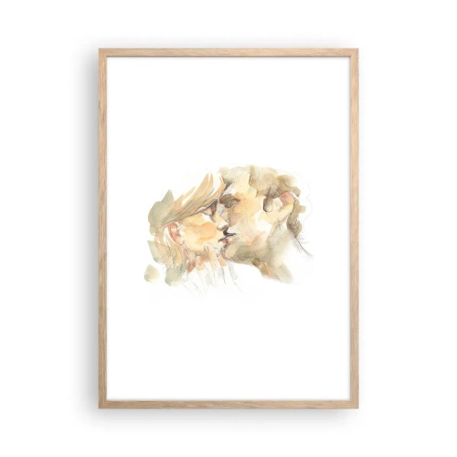 Plakát v rámu světlý dub - Nalezena polovina? - 50x70 cm