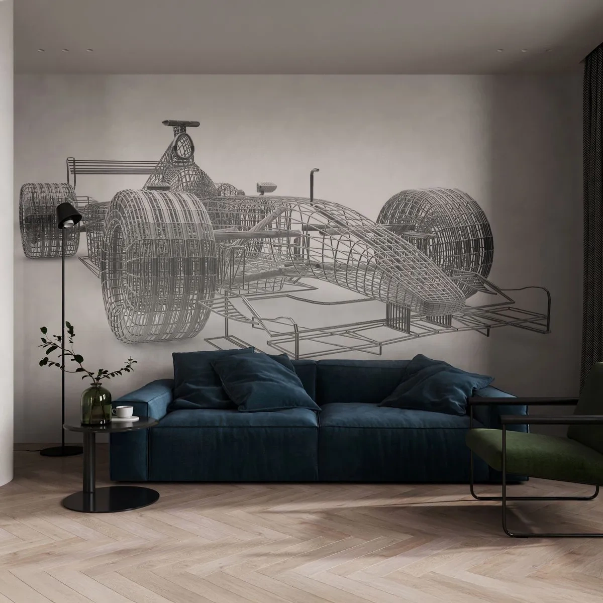 Fototapeta Samolepicí Deluxe Sticker - Ideální konstrukce - ideje rychlosti - 3D, Závodní auto, Grafika - 250x175 cm