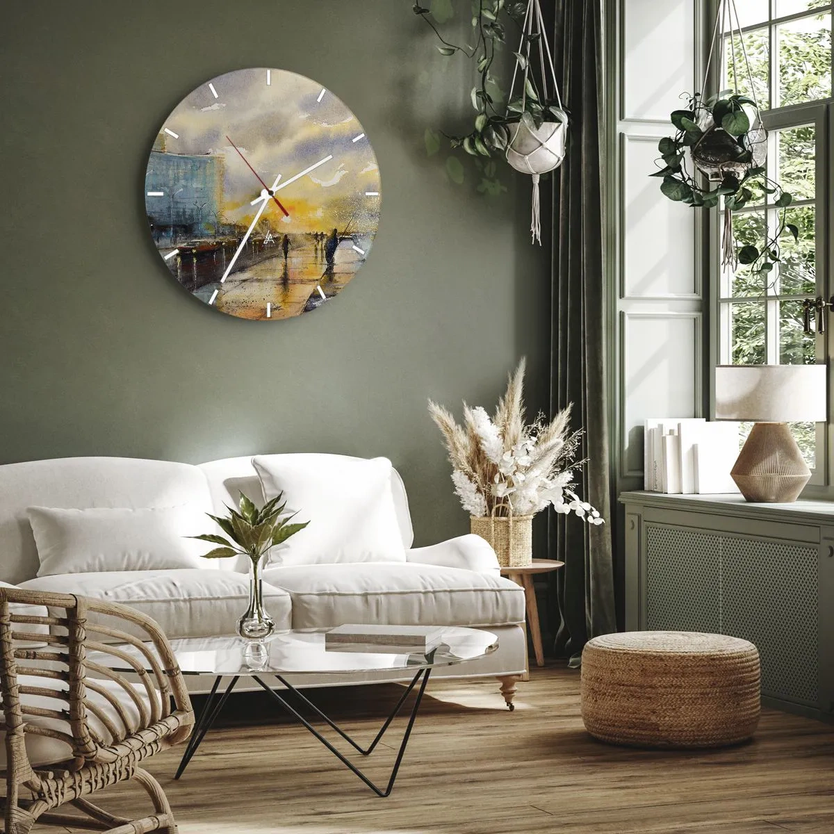 Nástěnné hodiny - Život na pobřeží - 40x40 cm