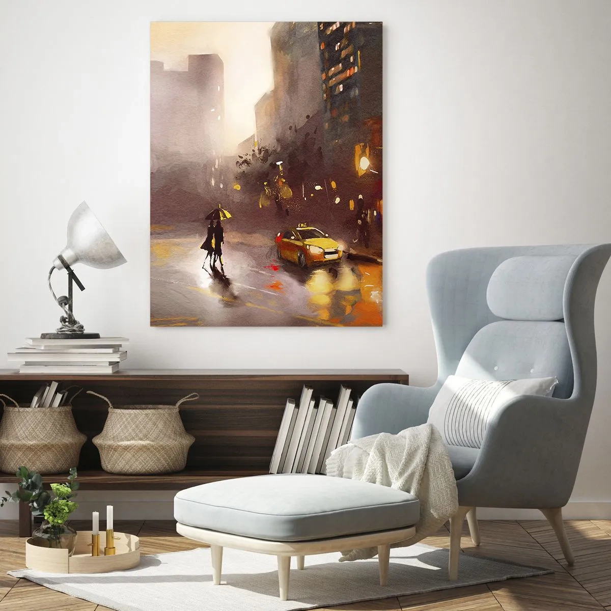 Obraz na skle - Ve světlech New Yorku - 50x70 cm