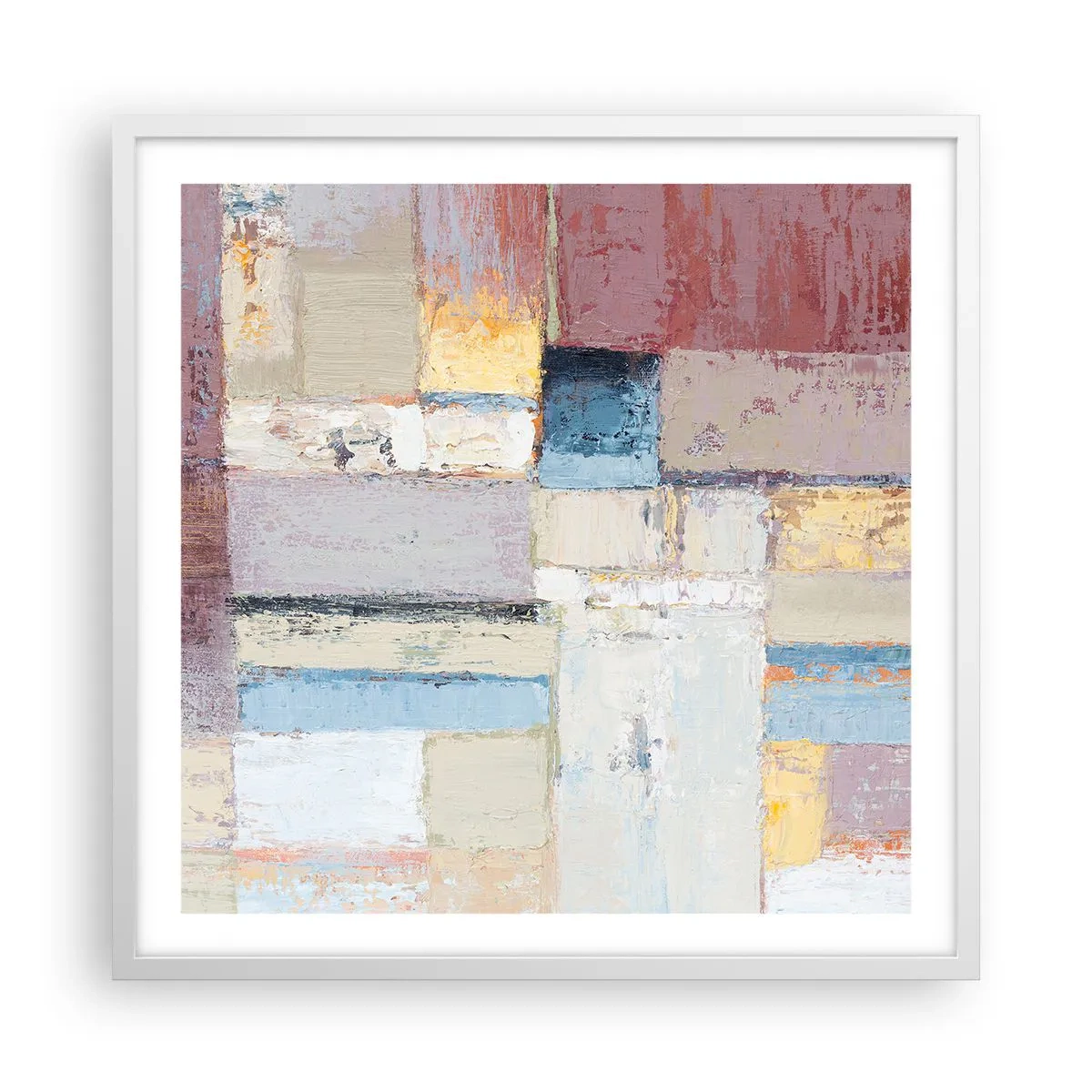 Plakát v bílém rámu - Klid geometrie - 60x60 cm