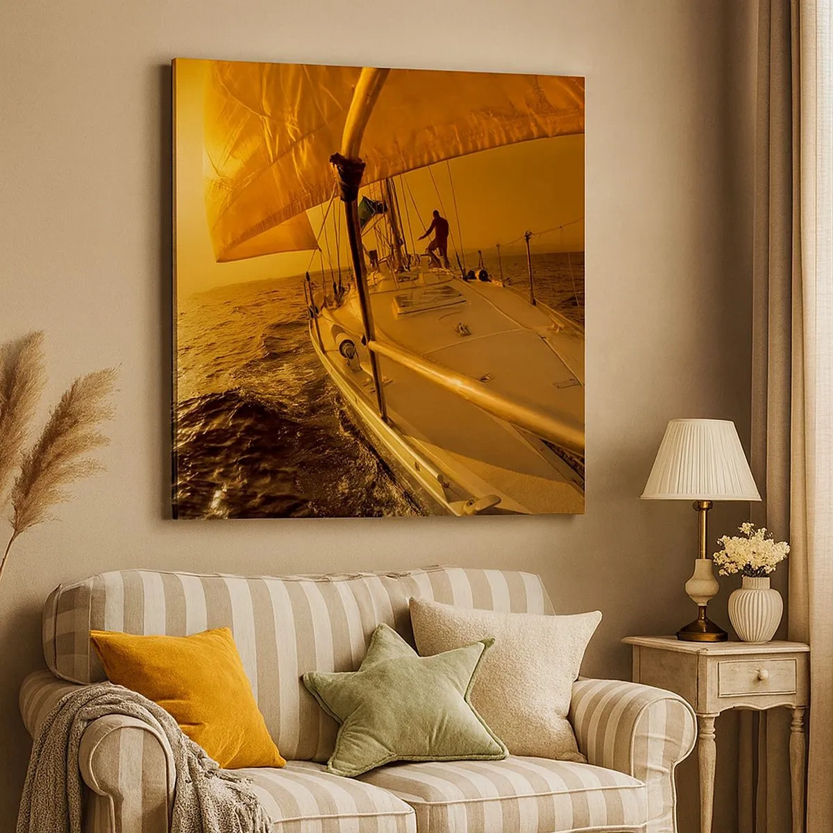 Obraz na plátně - Zlatý večer po vícebarevném dni - 30x30 cm