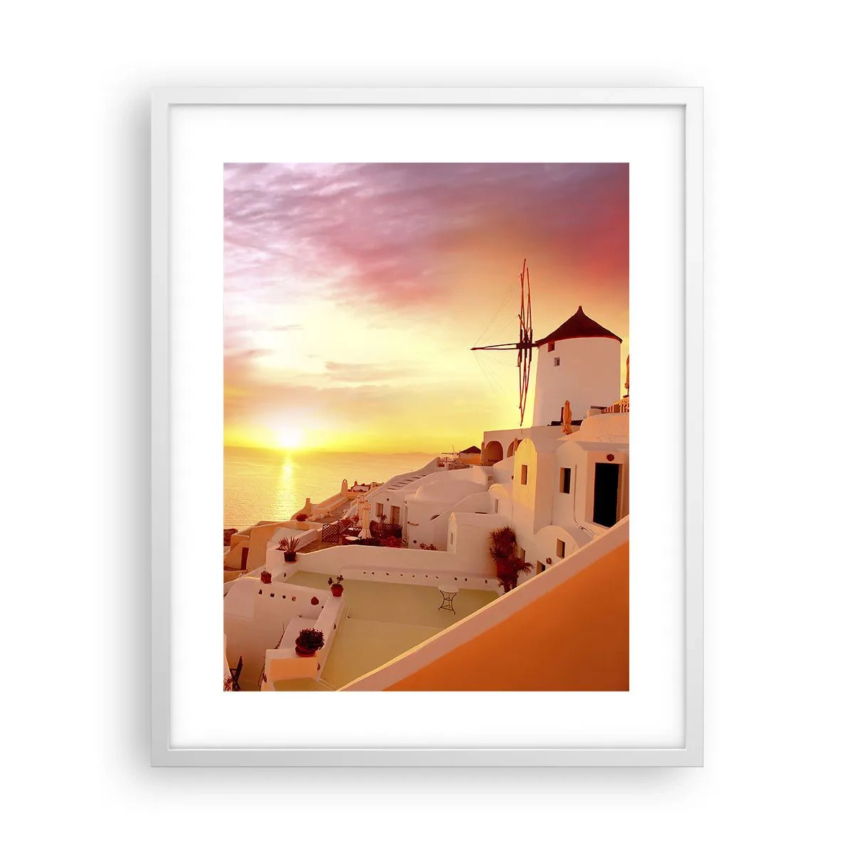 Plakát v bílém rámu - Rozplynout se v bílé a zlaté - 40x50 cm