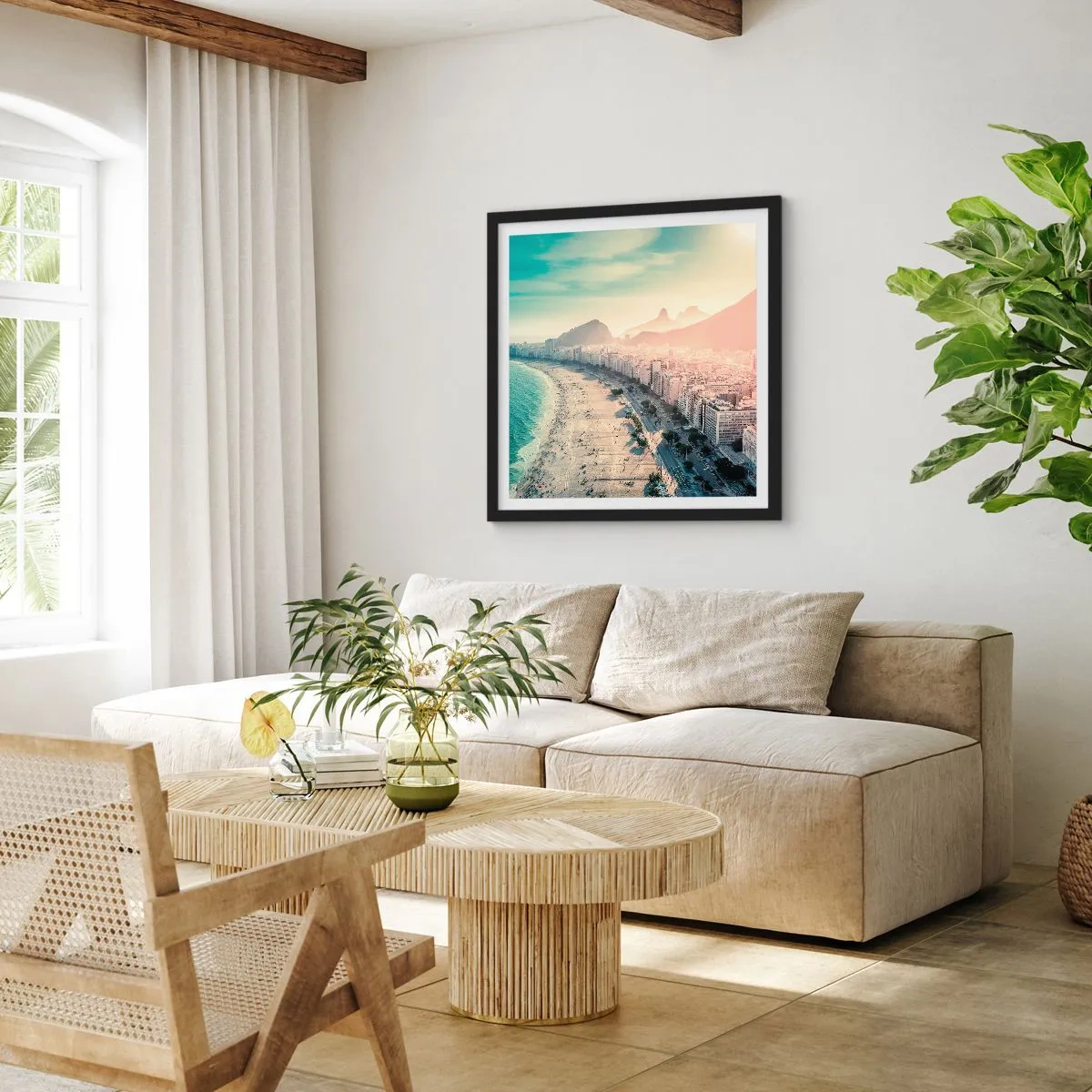 Plakát v černém rámu - Věčná dovolená v Riu - 40x40 cm