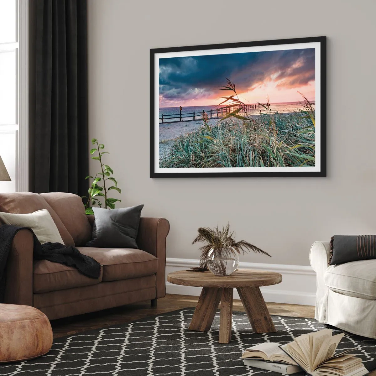 Plakát v černém rámu - Neodváto větrem - 70x50 cm