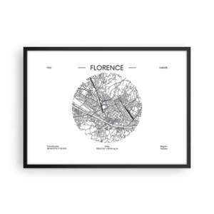 Plakát v černém rámu - Anatomie Florencie - 70x50 cm