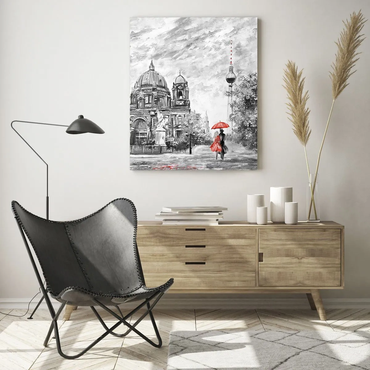 Obraz na skle - Berlínské setkání - 50x70 cm