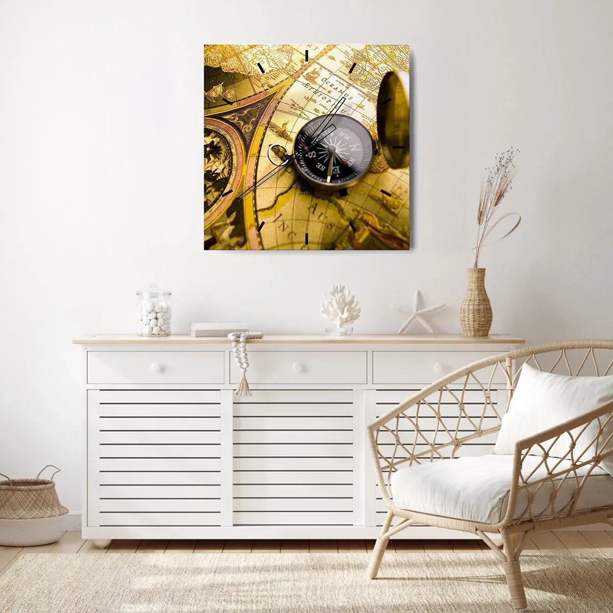 Nástěnné hodiny - Co tak na konec světa? - 40x40 cm