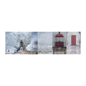 Vzor Fototapety Premium Canvas - Hukot vody, šum větru - Maják, Krajina, Oceán - 100x30 cm