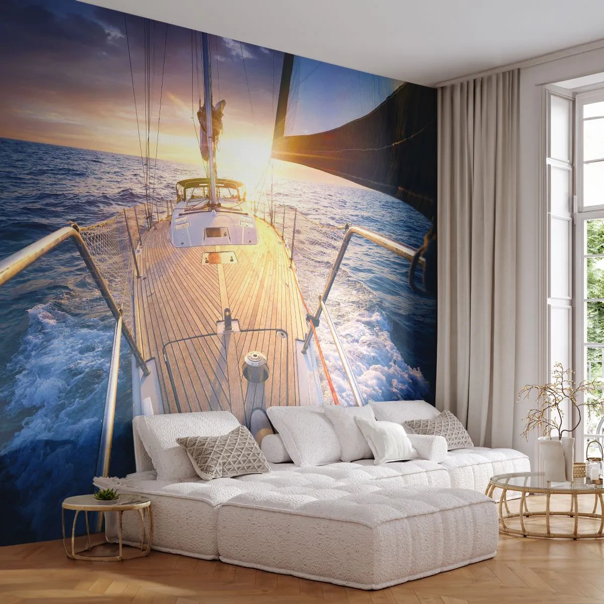 Fototapeta Standard Eco - Běžící po vlnách - Plachetnice, Moře, plachtění - 400x280 cm