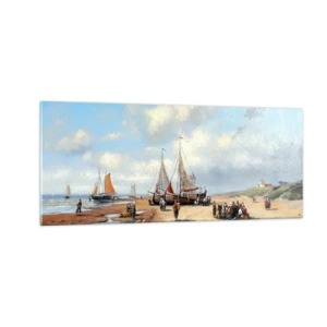 Obraz na skle - Po úspěšném rybolovu - 100x40 cm