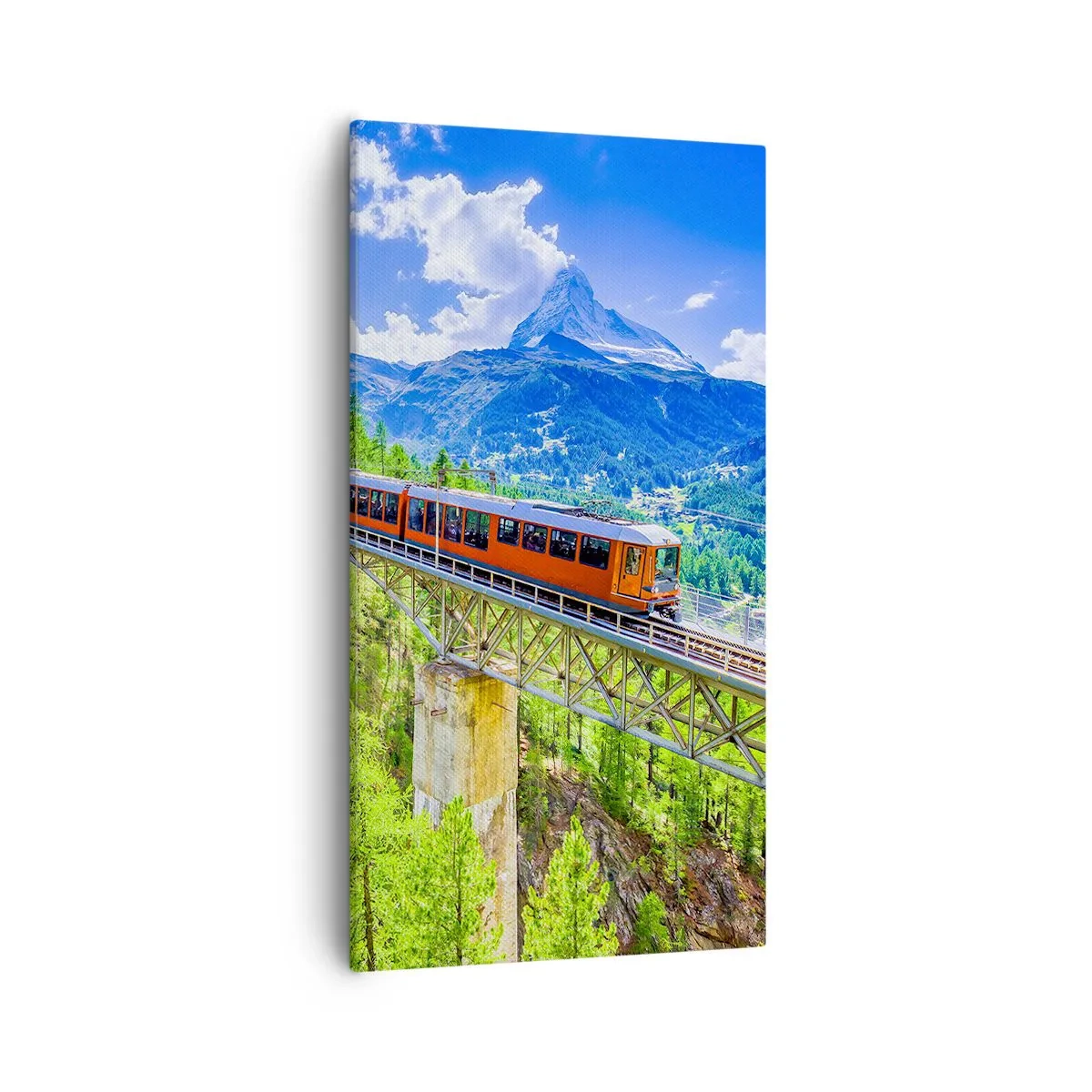 Obraz na plátně - Alpská železnice - 55x100 cm