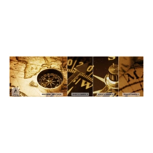Vzor Fototapety Premium Sand - Na východ nebo na západ? - Cestování, Mapy světa, Kompas - 100x30 cm