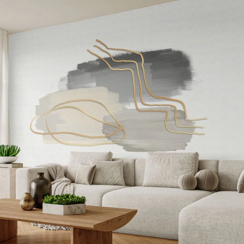 Fototapeta Premium Canvas - Trvání a pohyb - Abstrakce, Kus, Zlato - 250x175 cm