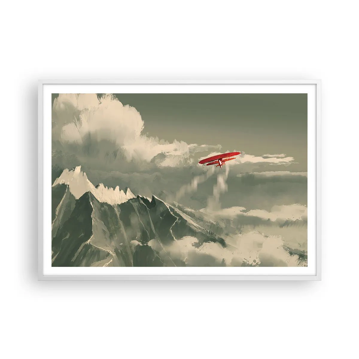 Plakát v bílém rámu - Nebojácný průkopník - 100x70 cm