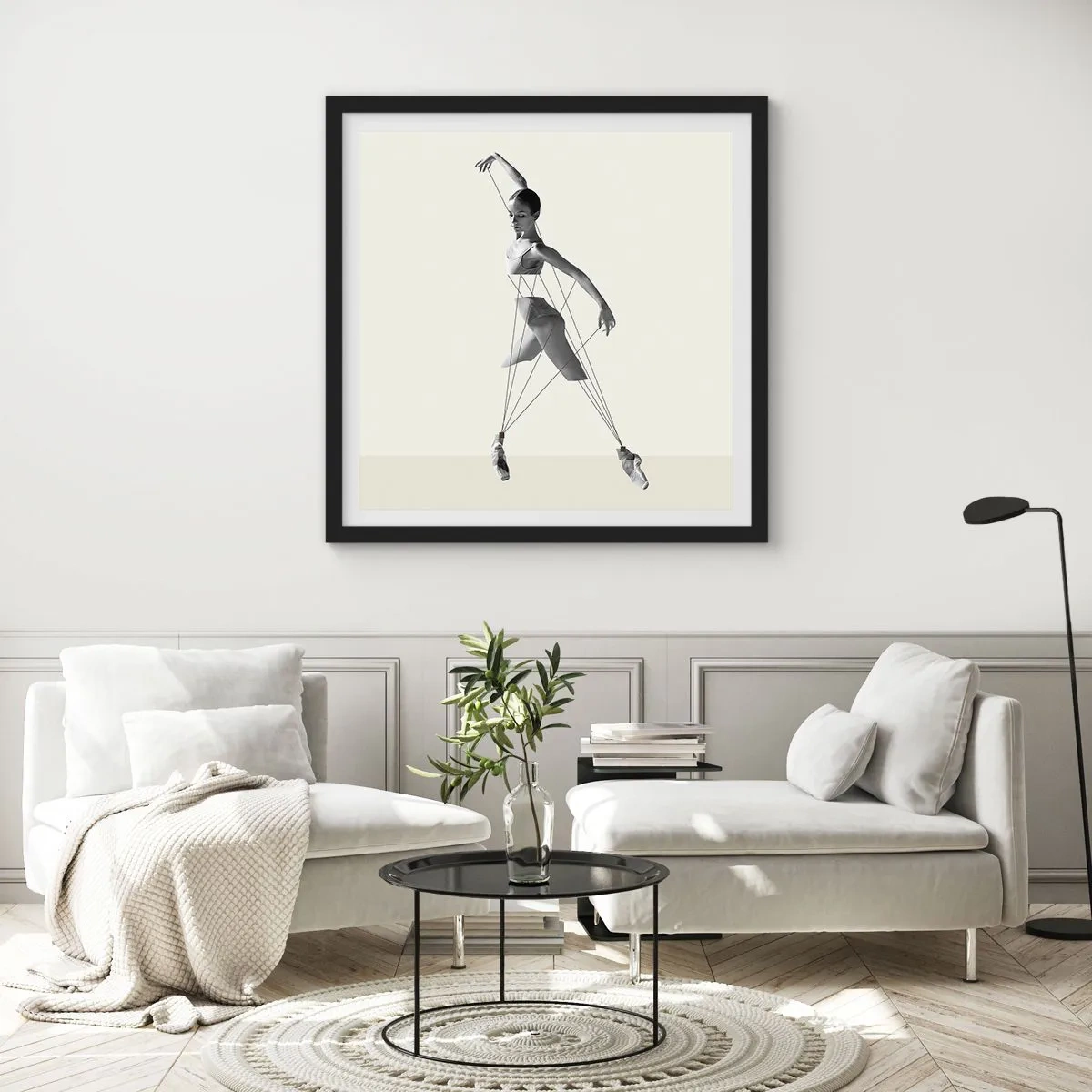 Plakát v černém rámu - V divadle světa - 30x30 cm