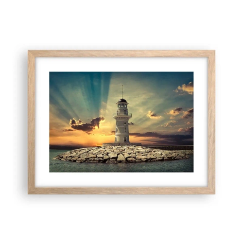 Plakát v rámu světlý dub - Světlo - Dobro - Krása - 40x30 cm