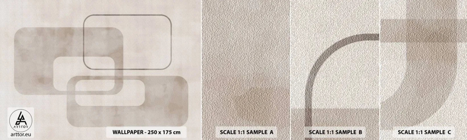 Vzor Fototapety Samolepicí Deluxe Sticker - Geometrická fuga - Tvary, Minimalismus, Jasný - 100x30 cm