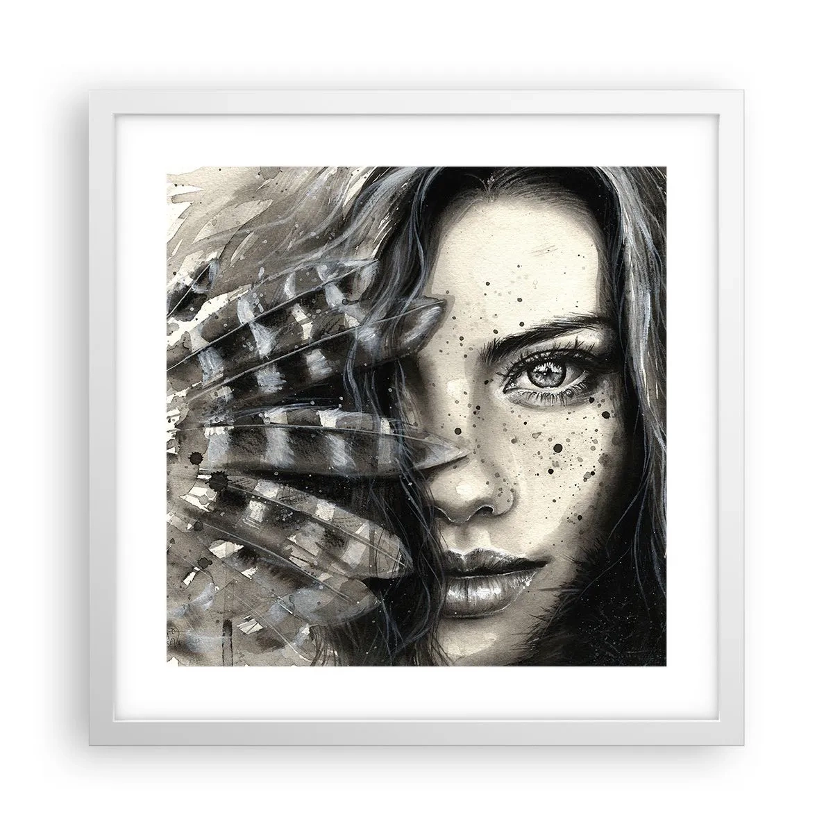 Plakát v bílém rámu - Divoká krása - 40x40 cm