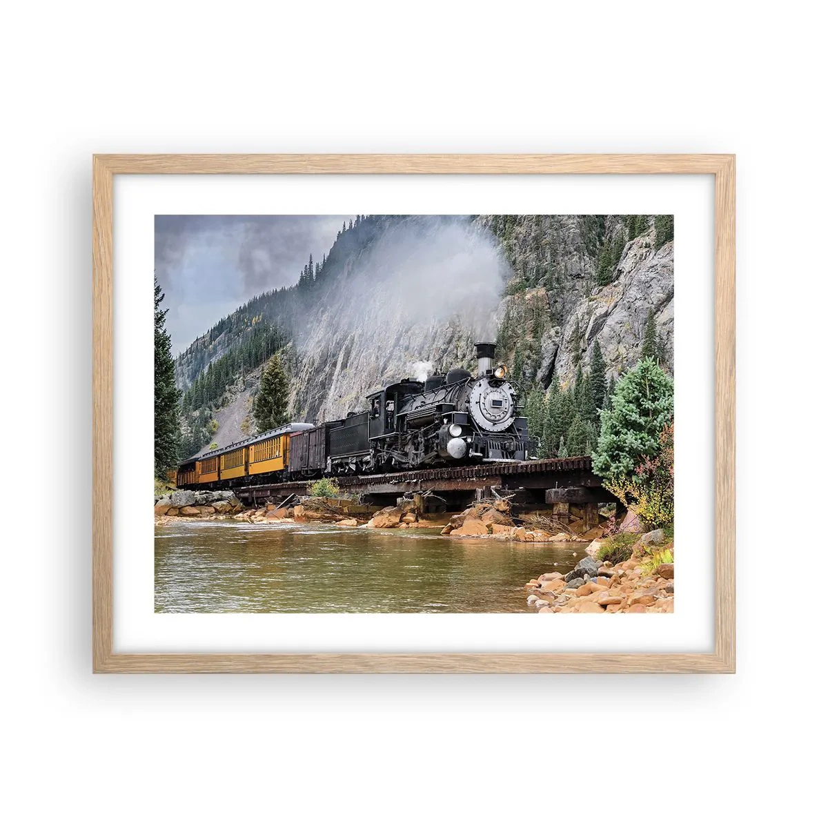 Plakát v rámu světlý dub - Kampak? Kam? - 50x40 cm