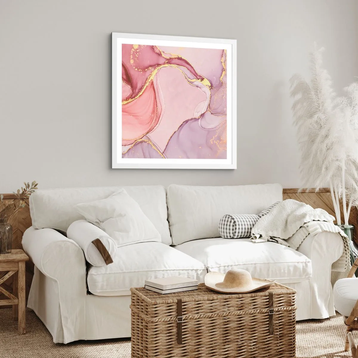 Plakát v bílém rámu - Mazlení barev - 60x60 cm