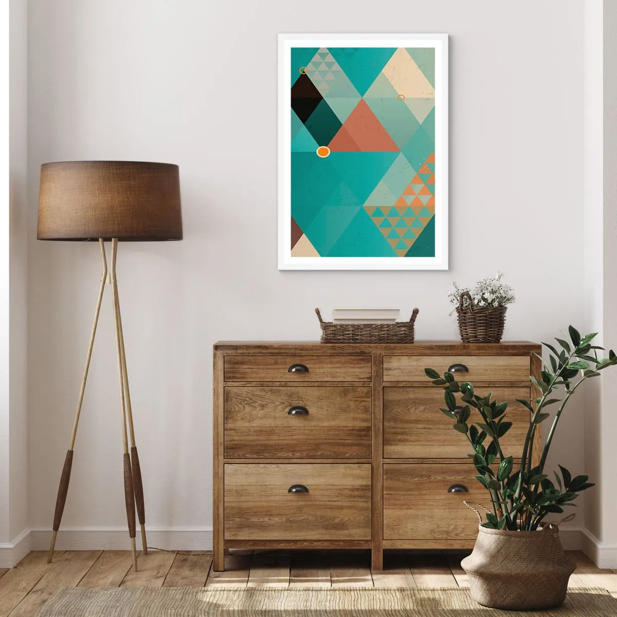 Plakát v bílém rámu - Jednota mnohosti, mnohost jednoty - 70x100 cm