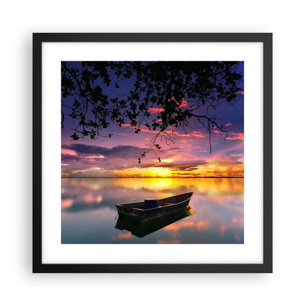 Plakát v černém rámu - „Zdá se, že visíš uprostřed nebe…“ - 40x40 cm