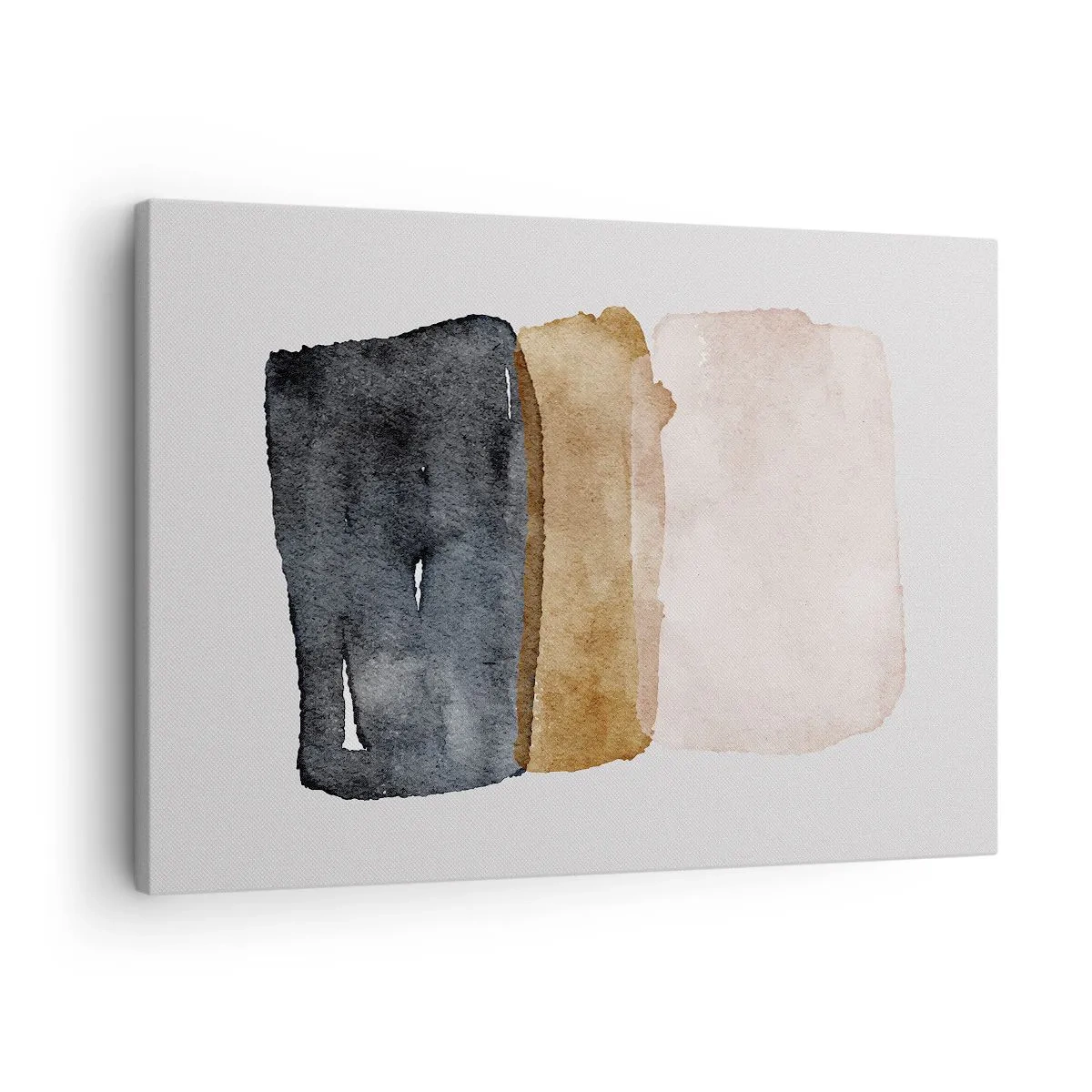 Obraz na plátně - Minimalistická kompozice tří obdélníků v zemitých odstínech. - 70x50cm - Kompozice zemitých barev - Moderní nástěnná dekorace do obývacího pokoje a ložnice ARTTOR