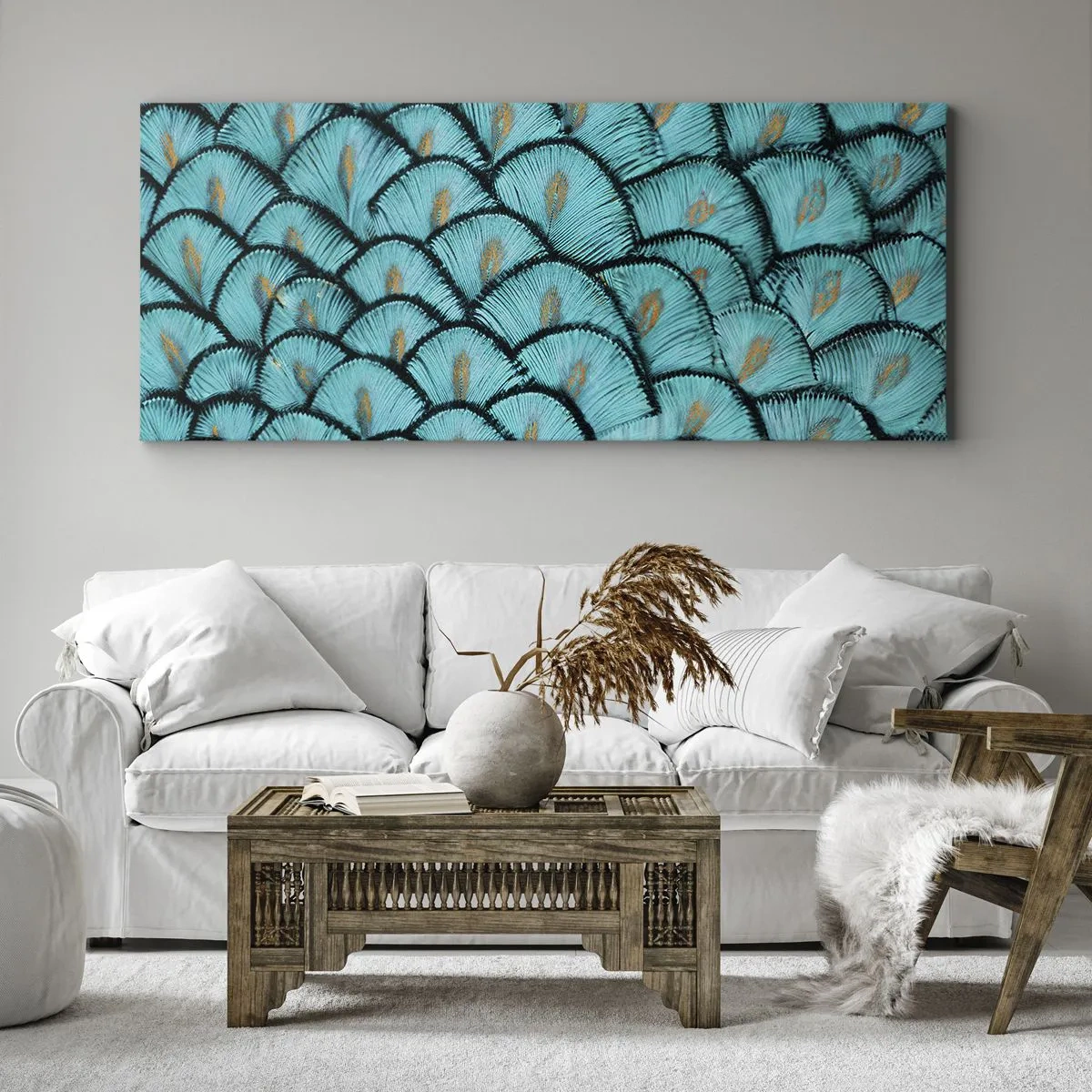 Obraz na plátně - Velká slavnost peří - 100x40 cm