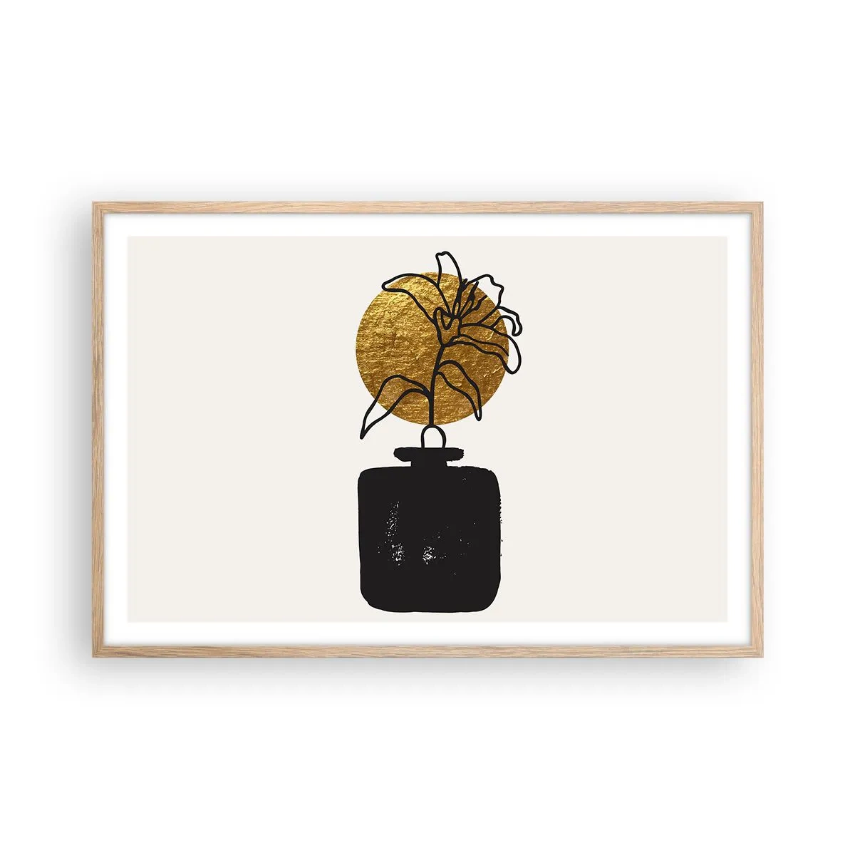 Plakát v rámu světlý dub - Krása, která má cenu zlata - 91x61 cm