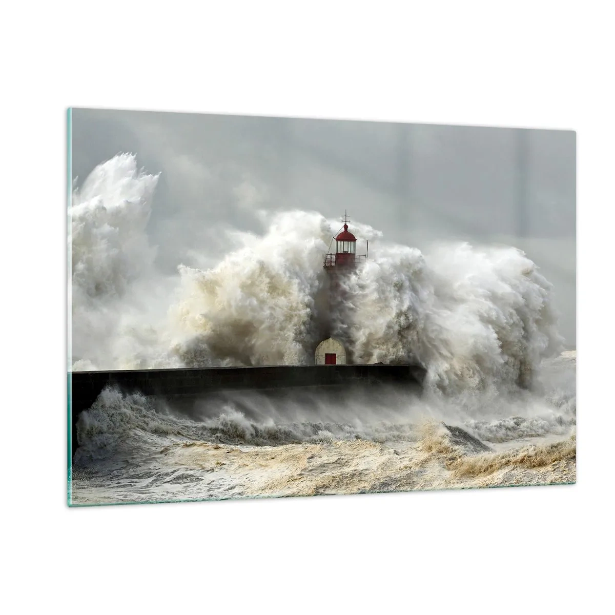 Obraz na skle - Hněv oceánu - 120x80 cm