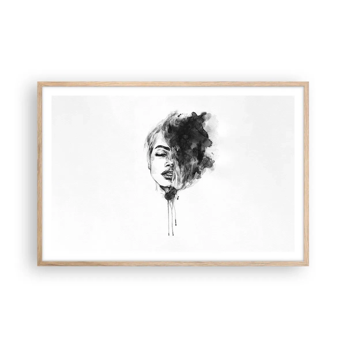 Plakát v rámu světlý dub - O čem sní dívka - 91x61 cm