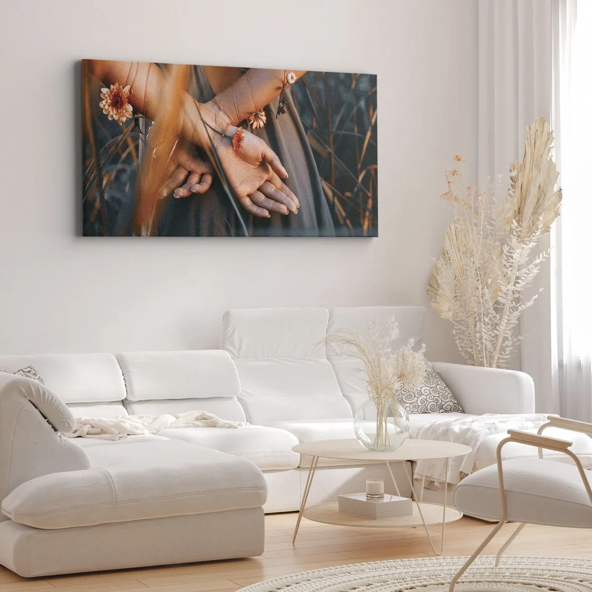 Obraz na plátně - Propojená s přírodou - 100x40 cm