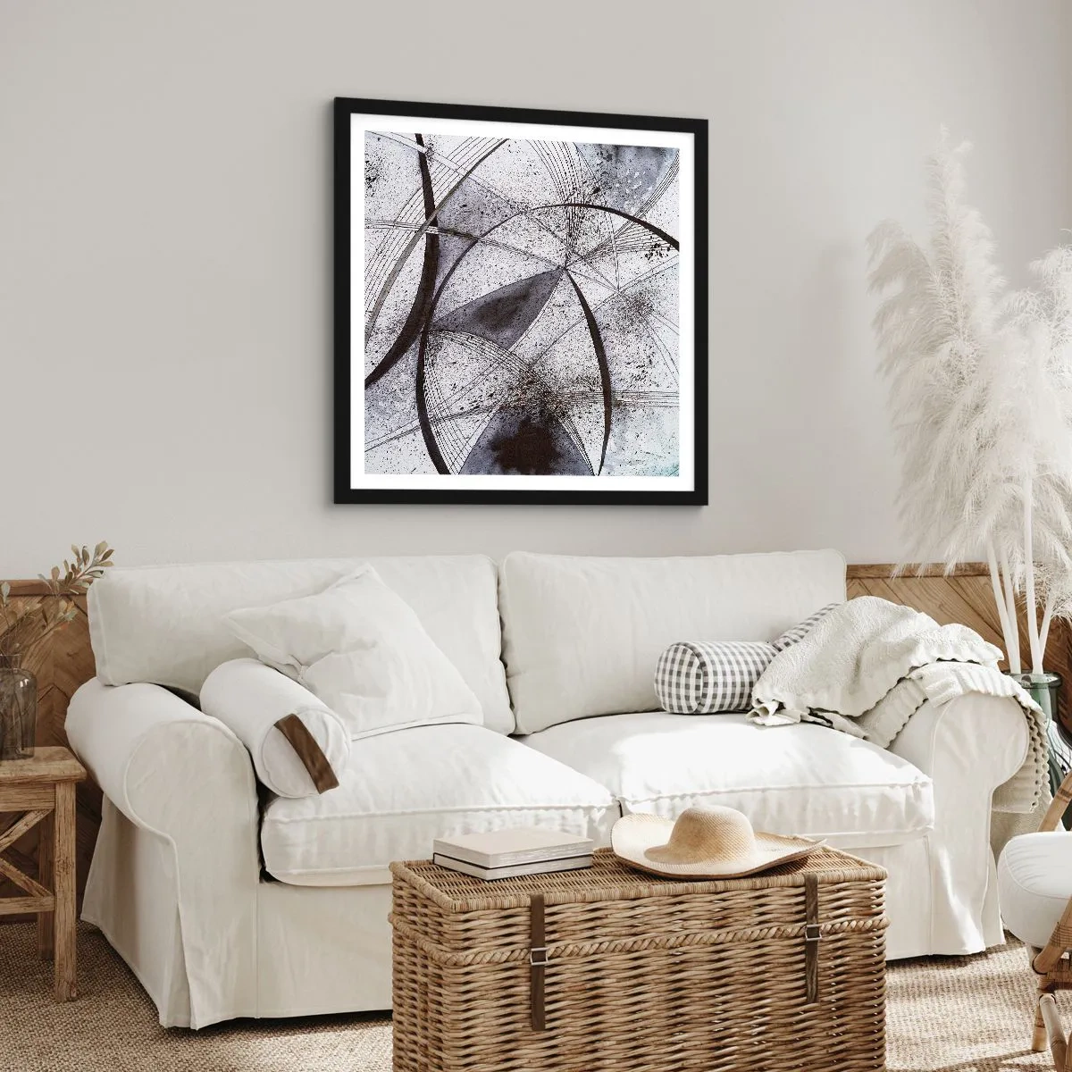 Plakát v černém rámu - Futuristická fantazie - 60x60 cm