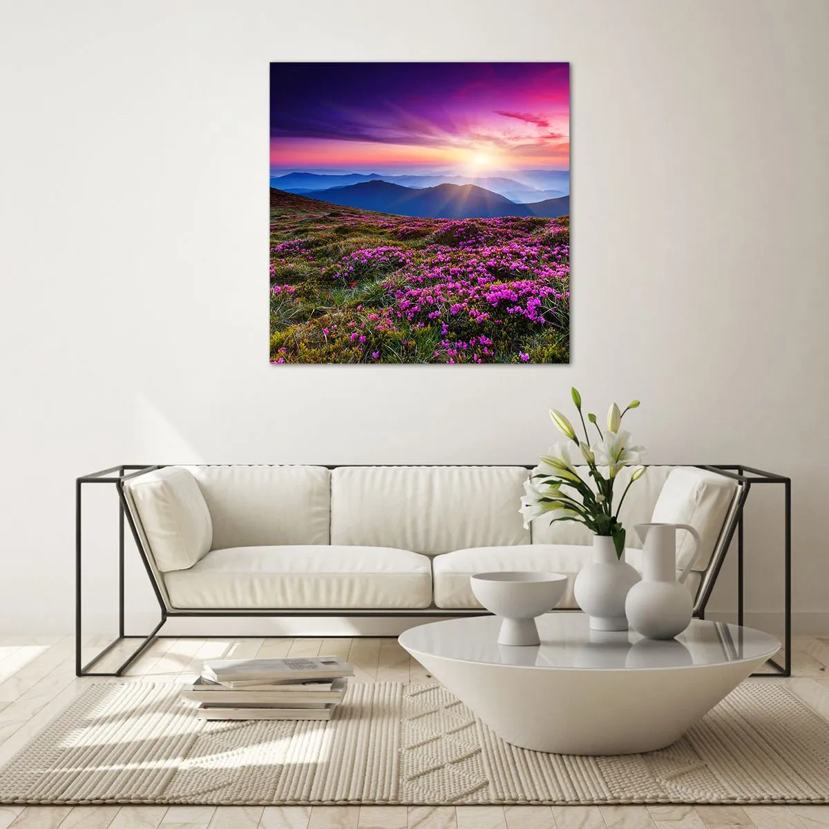 Obraz na skle - Zavoněly svěží pupeny bylinek z obilných polí - 50x50 cm