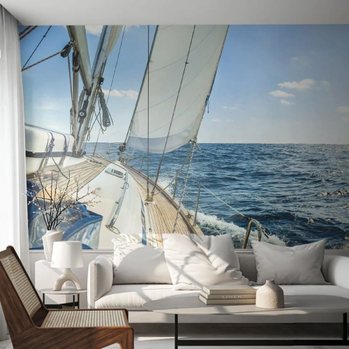 Fototapeta Premium Canvas - Ahoj, dobrodružství - Jachta, Moře, Plachtění - 250x175 cm