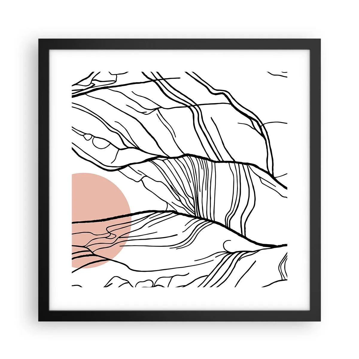 Plakát v černém rámu - V síti větviček - 40x40 cm