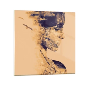 Obraz na skle - Krásná od přírody - 70x70 cm