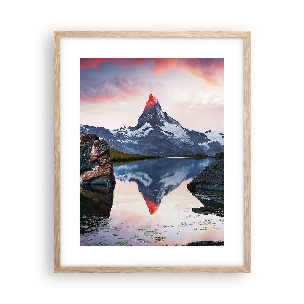 Plakát v rámu světlý dub - Srdce hor je vřelé - 40x50 cm