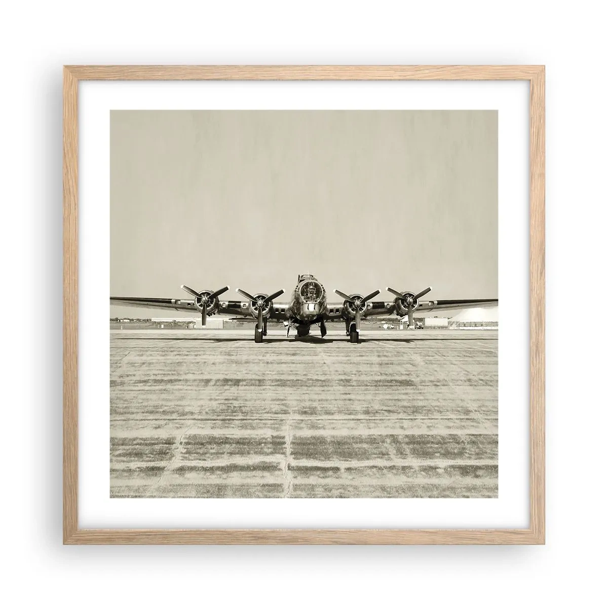 Plakát v rámu světlý dub - Jako vždy připraven - 50x50 cm