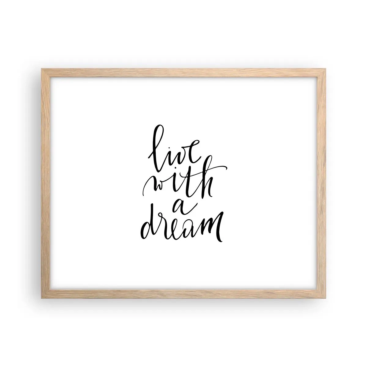 Plakát v rámu světlý dub - Of course - 50x40 cm