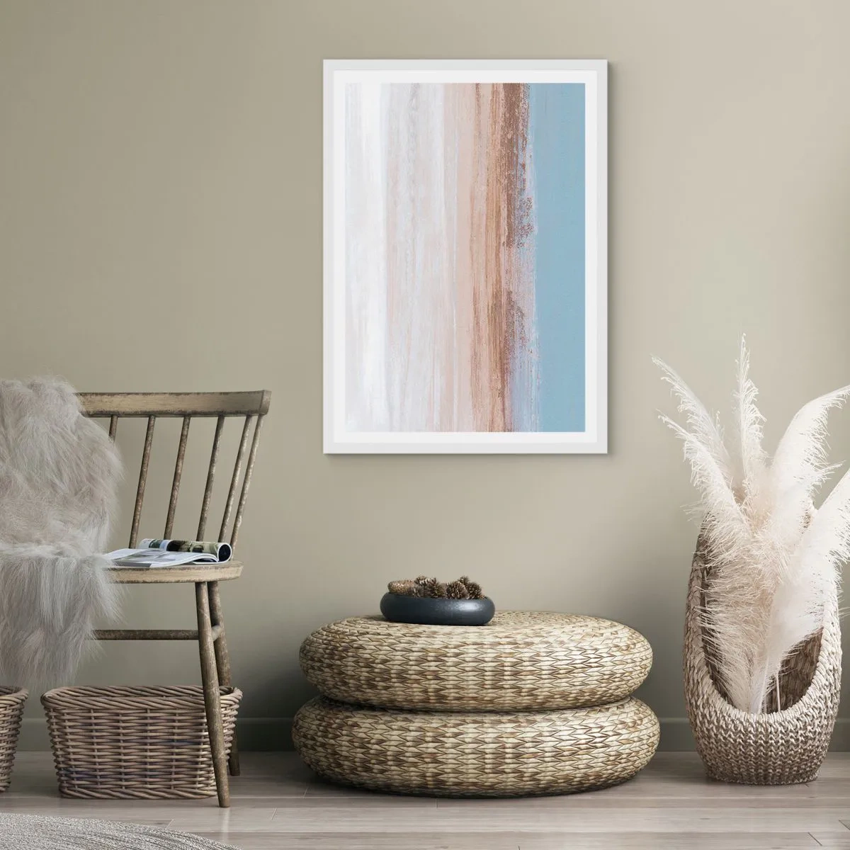 Plakát v bílém rámu - Dvojznačná krajina - 40x50 cm