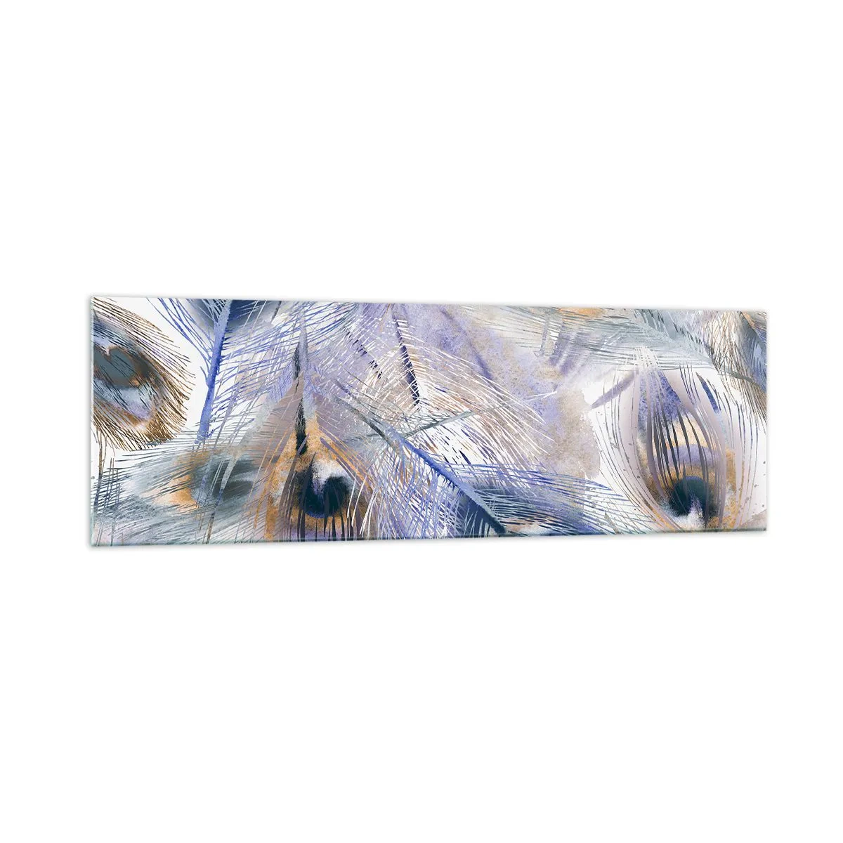 Obraz na skle - Kompozice pavího oka - 160x50 cm