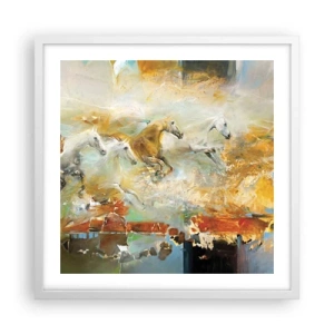 Plakát v bílém rámu - Cválá světlem - 50x50 cm