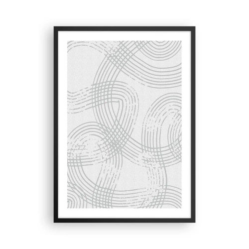 Plakát v černém rámu - Minimalistická kompozice abstraktních linií na světlém pozadí. - 50x70cm - Snadné východisko neexistuje - Moderní nástěnná dekorace do obývacího pokoje a ložnice ARTTOR