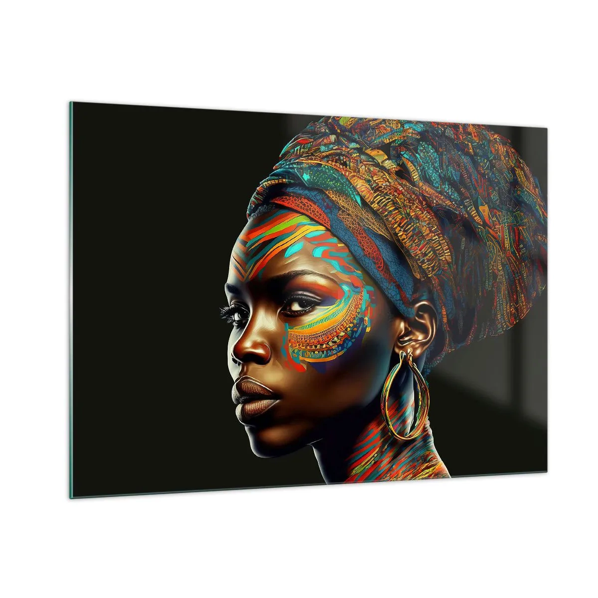Obraz na skle - Africká královna - 100x70 cm
