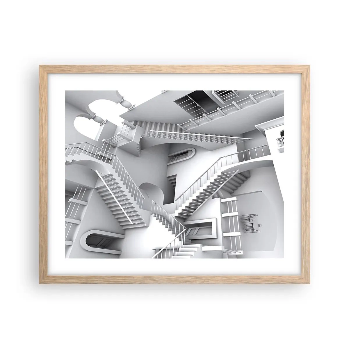 Plakát v rámu světlý dub - Paradoxy prostoru - 50x40 cm