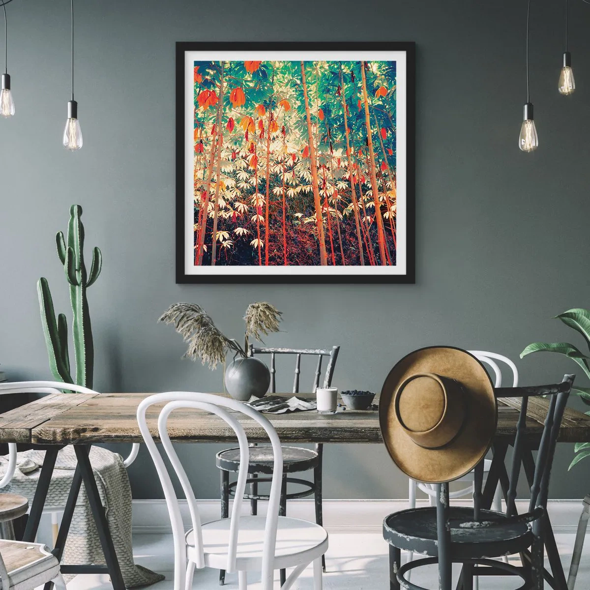 Plakát v černém rámu - Tajný život listů - 40x40 cm