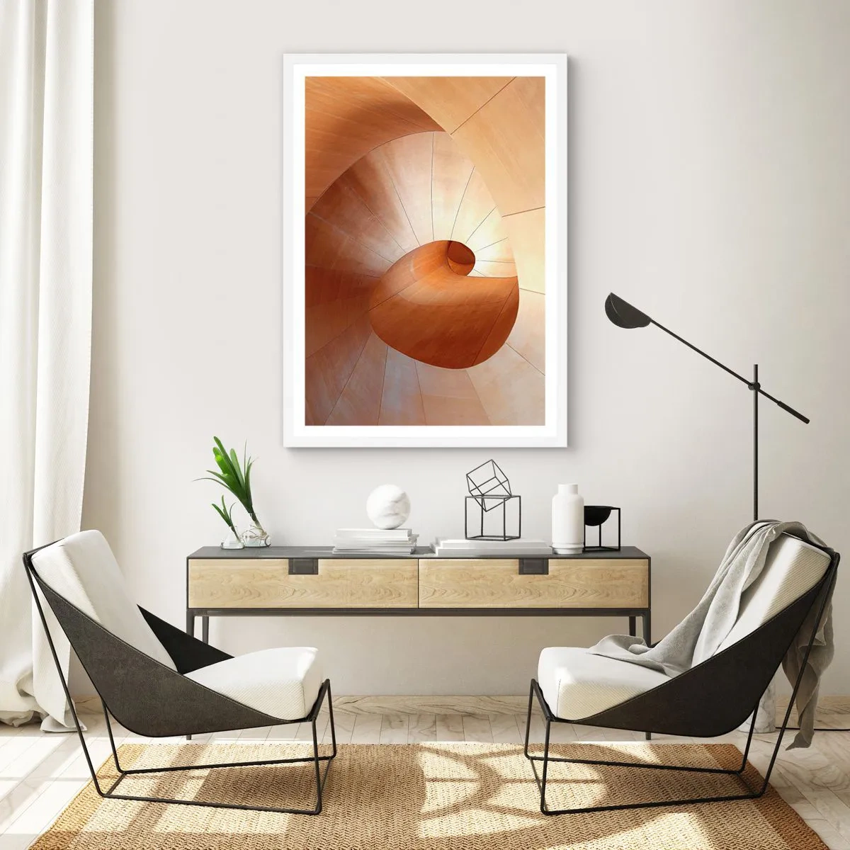 Plakát v bílém rámu - Architektonická serpentina - 61x91 cm